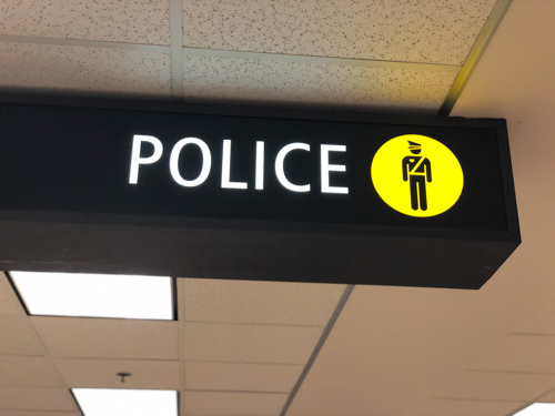 sign for emergency services like police